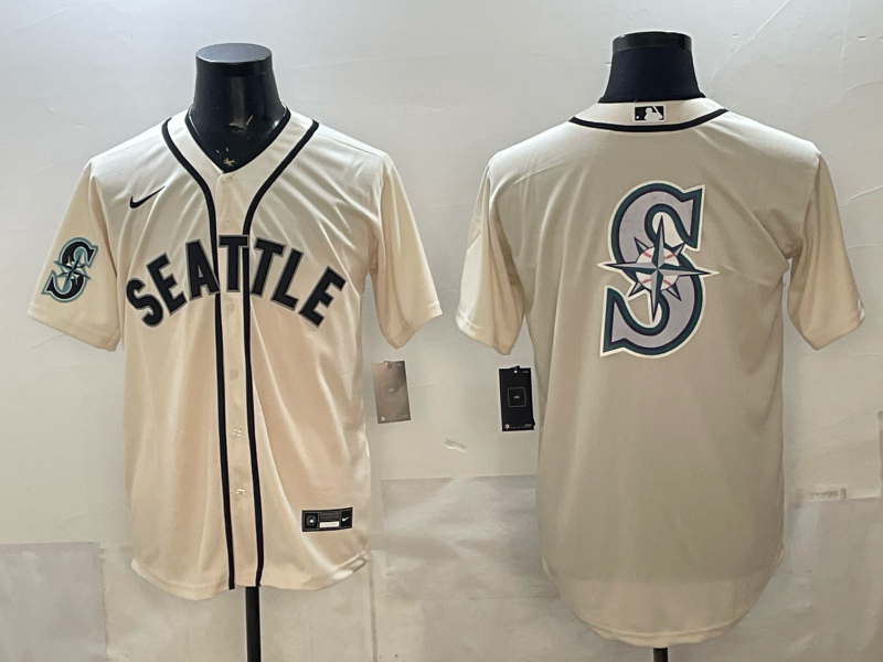Men 2026 Seattle Mariners blank cream Nike MLB Jersey 09874